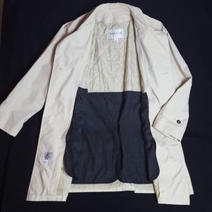 Towne Trench Coat Sz L 42 Reg Khaki Lining Collar